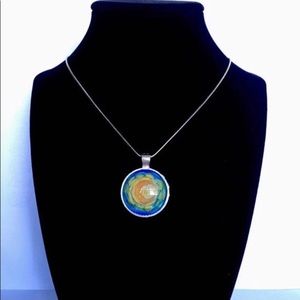 Starry Night Moon Pendant Necklace